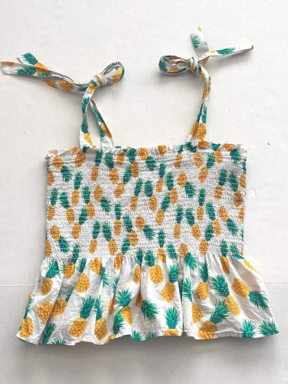 J.Crew Pineapple Smocked Tank Top